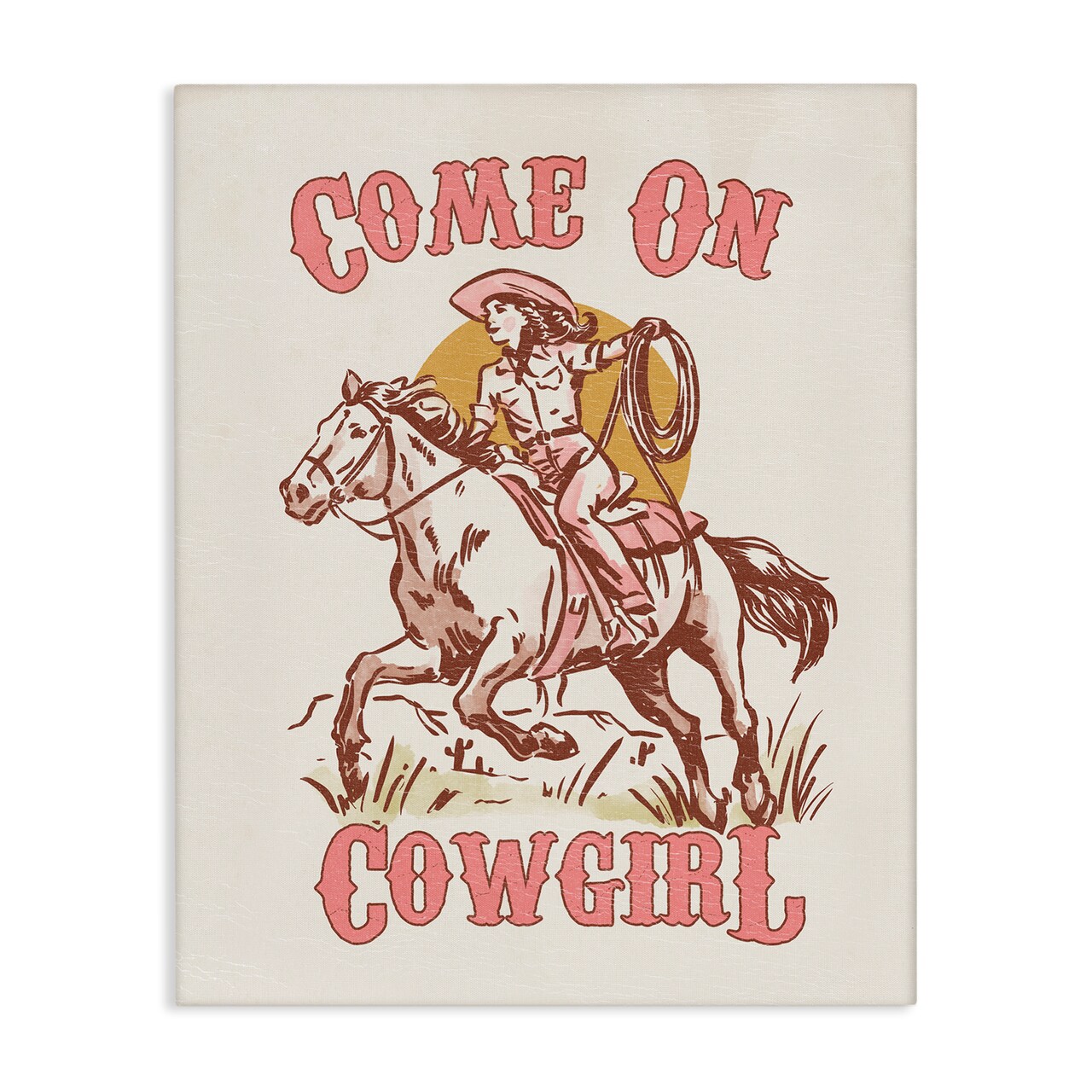 Stupell Industries Pastel Come On Cowgirl Canvas Wall Art Design by Victoria Barnes